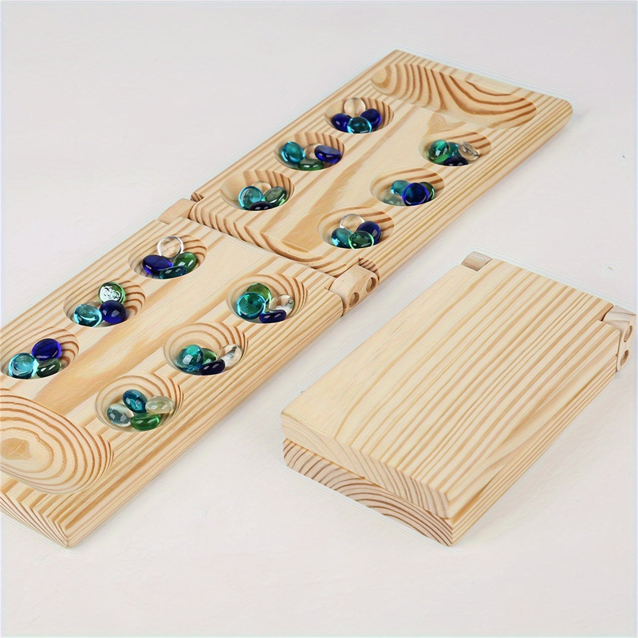 Toystar EcoToys Mancala Game Set | Foldable Wooden Board Game with Multicolor Beads - Family Fun for Kids & Adults - Opvou...