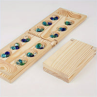 Thumbnail for Toystar EcoToys Mancala Game Set | Foldable Wooden Board Game with Multicolor Beads - Family Fun for Kids & Adults - Opvou...