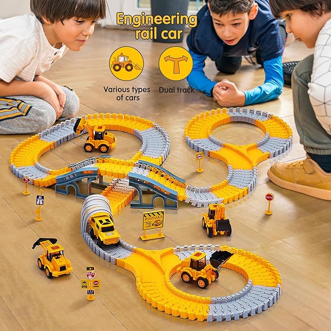 Toystar Flexible RaceTrack - Flexible Rail Track Toy Set Race Track - Flexible RaceTrack - Flexibele Railspoor Speelgoedse...