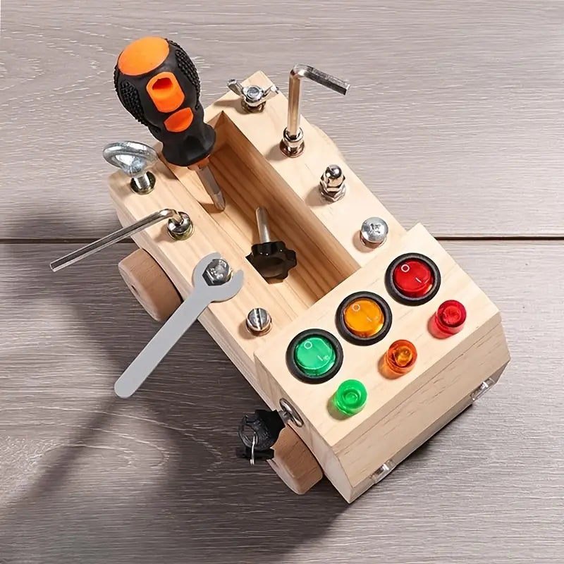Toystar EcoToys LightPlay | Encourage Learning and Development - Montessori Wooden LED Light Switchboard for Children - St...