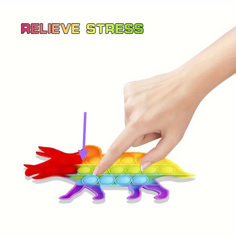Toystar Rainbow Dino Fidget | Release Stress - Stress Reliever for Kids - Dinosaurus Pop Speelgoed en Anti Stress Gadget v...