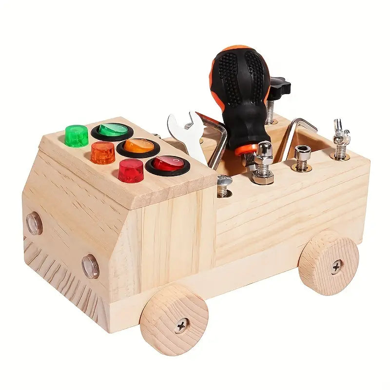 Toystar EcoToys LightPlay | Encourage Learning and Development - Montessori Wooden LED Light Switchboard for Children - St...