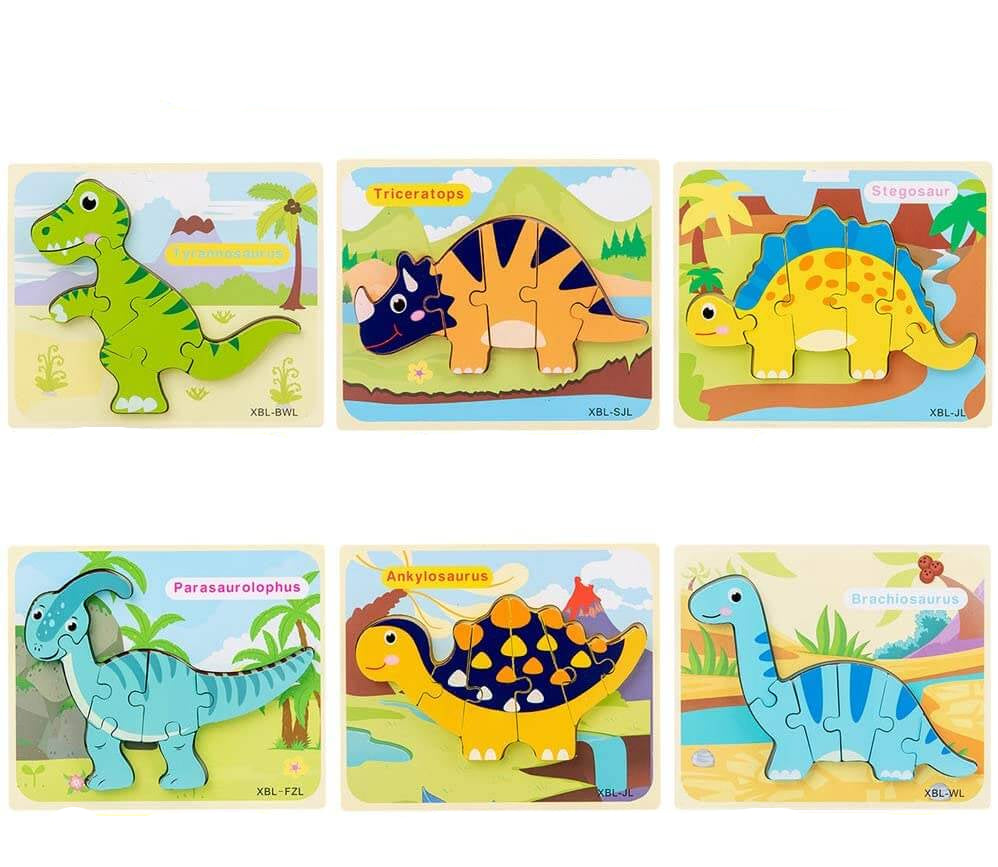 Ecotoys DinoPuz | Prehistorisch plezier - Houten Dinosaurus Puzzelset