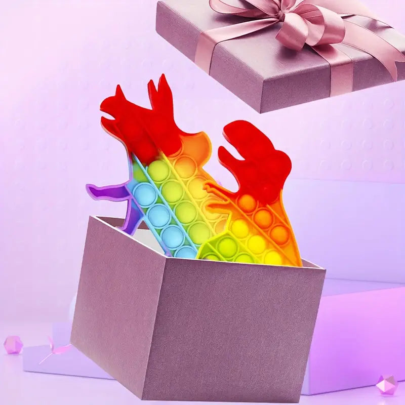 Toystar Rainbow Dino Fidget | Release Stress - Stress Reliever for Kids - Dinosaurus Pop Speelgoed en Anti Stress Gadget v...
