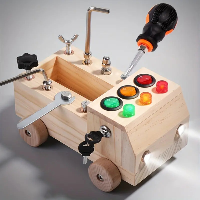 Toystar EcoToys LightPlay | Encourage Learning and Development - Montessori Wooden LED Light Switchboard for Children - St...