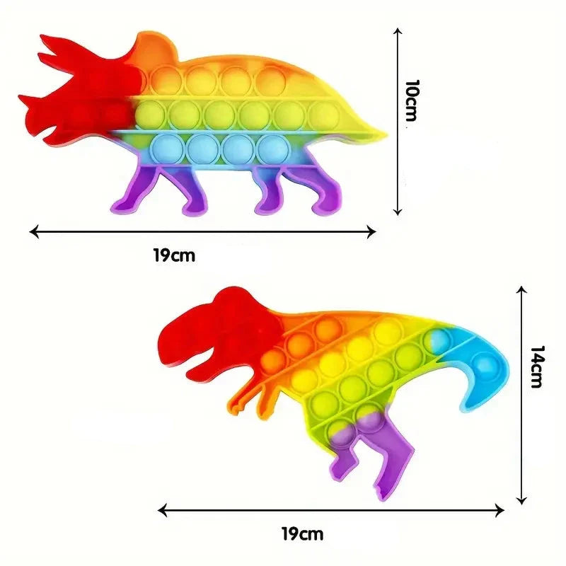 Toystar Rainbow Dino Fidget | Release Stress - Stress Reliever for Kids - Dinosaurus Pop Speelgoed en Anti Stress Gadget v...