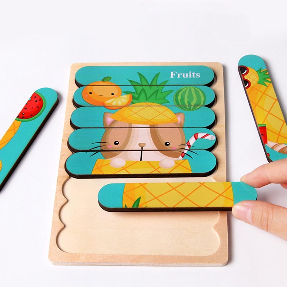 Toystar Ecotoys Wooden 3D Vehicle & Fruit Puzzles | Educational Toys for Creative Children - Learn and Play with Puzzles f...