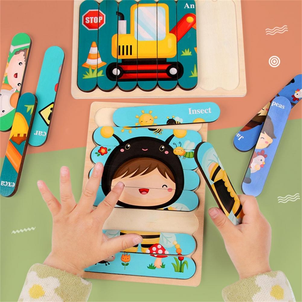 Toystar EcoToys Montessori Animal Puzzle | Educational and Stimulating - Double-sided 3D Puzzle - Educatief en Stimuleren ...