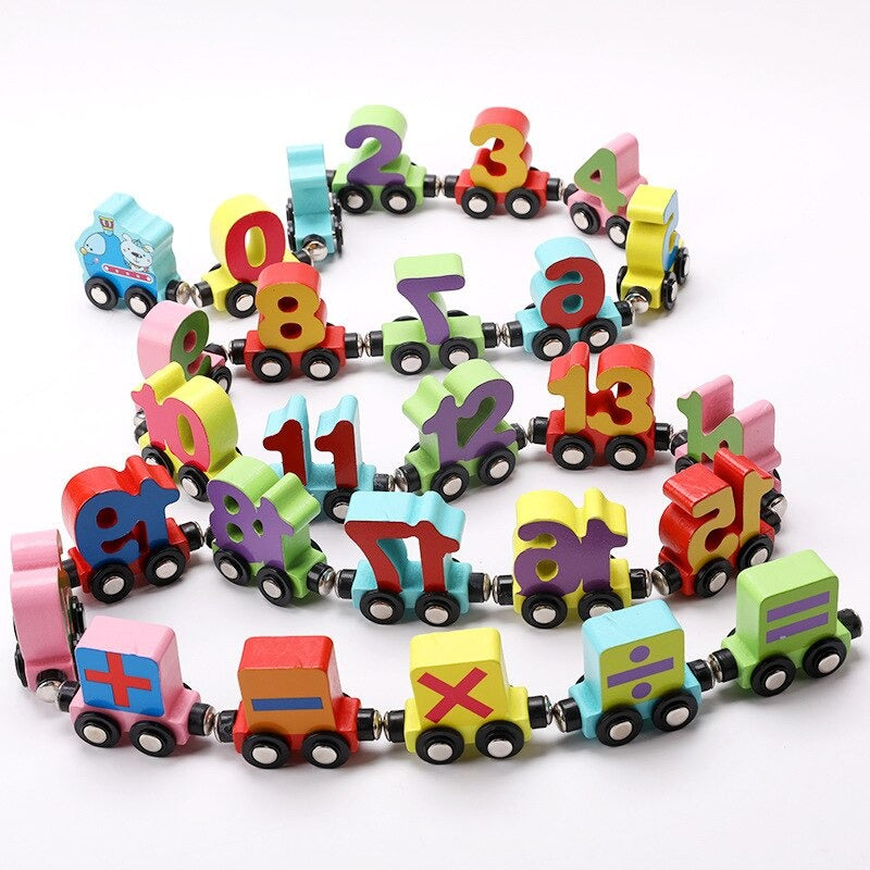 Toystar EcoToys Puzzle Train | Colorful fun - Educational wooden train with letters and numbers - Kleurige plezier - Educa...