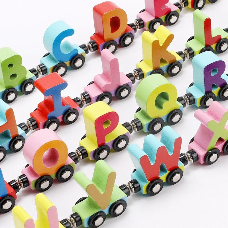 Toystar EcoToys Puzzle Train | Colorful fun - Educational wooden train with letters and numbers - Kleurige plezier - Educa...