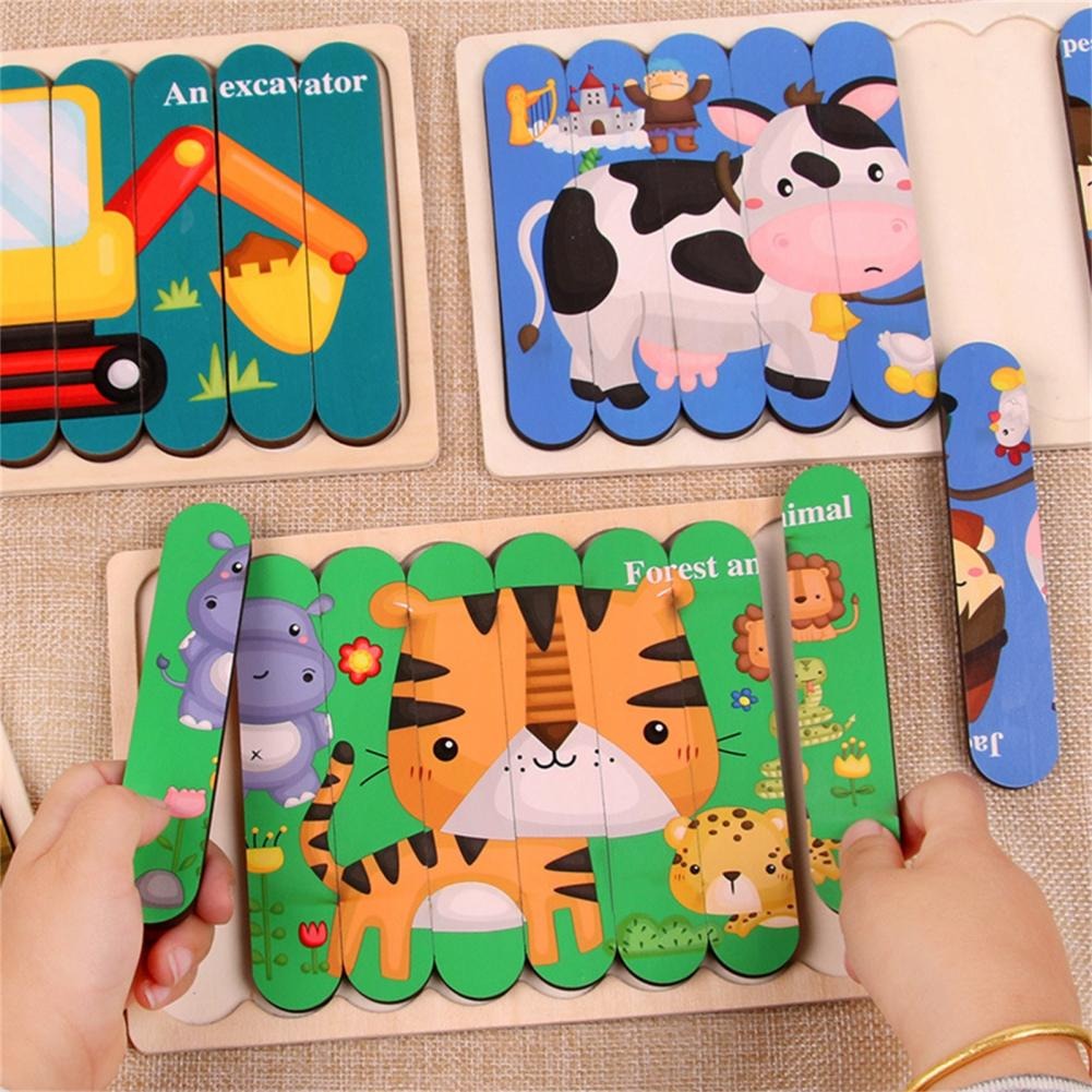 Toystar EcoToys Montessori Animal Puzzle | Educational and Stimulating - Double-sided 3D Puzzle - Educatief en Stimuleren ...