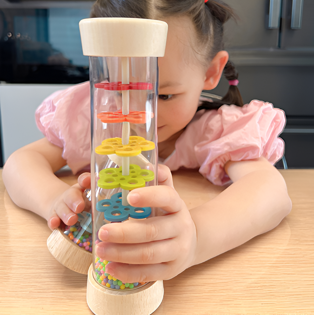 Ecotoys RainTune | Rustgevend regenmuziek speelgoed - Montessori Houten Regen Rammelaar!