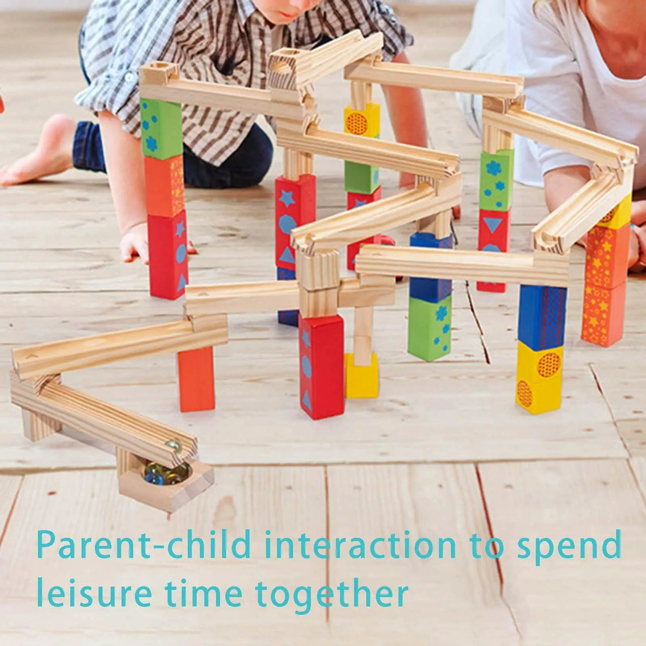 Toystar EcoToys BuildRoller | Discover, build and learn - Endless Wooden Marble Track - Ontdek, bouw en leer - Endeloze Ho...