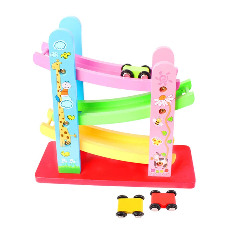 Toystar EcoToys Race & Play | Endless Fun - Colorful Wooden Car Racing Track - Eindeloze Pret - Kleurige Houten Autorennba...