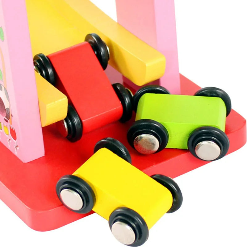 Toystar EcoToys Race & Play | Endless Fun - Colorful Wooden Car Racing Track - Eindeloze Pret - Kleurige Houten Autorennba...