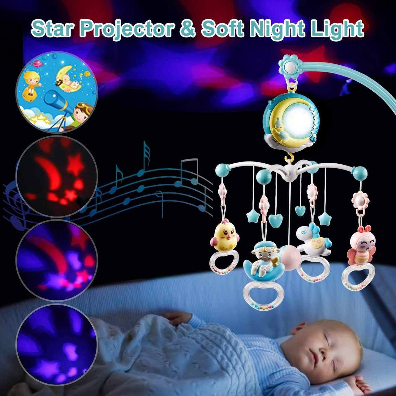 Toystar DreamStar Baby Mobile | Brings peace and magic to the crib - Relaxing and stimulating toy - Brengt rust en magie n...