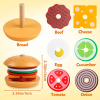 Thumbnail for Toystar Ecotoys BurgerMaster | Playful Stacking - Educational Montessori Stacking Toys for Toddlers and Preschoolers - Spe...
