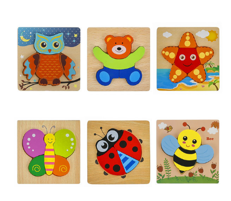 Toystar EcoWood Puzzles | Encourage Creativity and Learning - 6 wooden puzzles - Stimuleer Creativiteit en Leren - 6 houte...