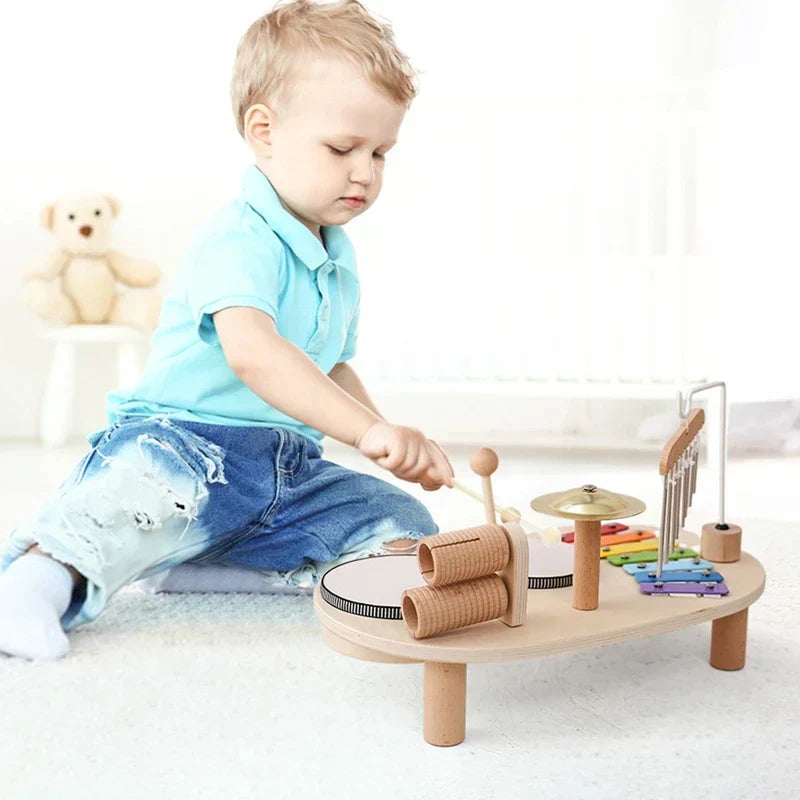 Educational Wooden Music Table – Complete Instrument Set for Toddlers, from 3 years