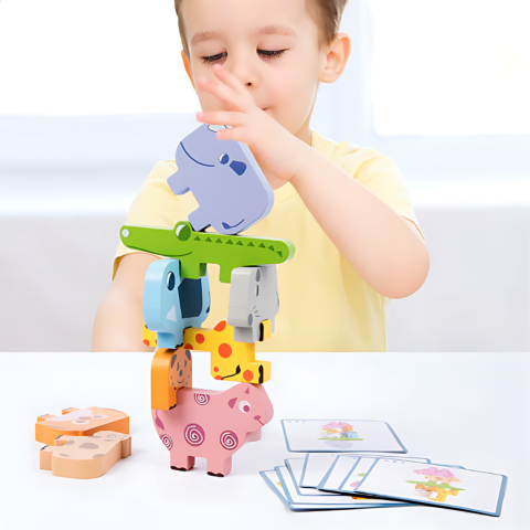 Toystar EcoToys StackMaster | Improves Fine Motor Skills - Stacking Adventure Wooden Animal Block Game - Verbetert fijne m...