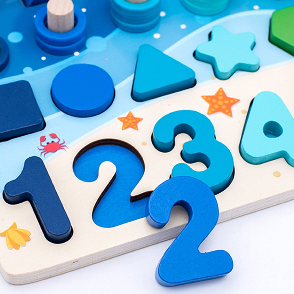 Ecotoys Montessori Game Board | Develop skills - Educational wooden board for children