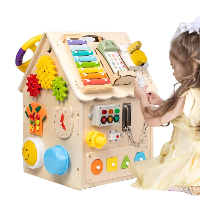 Toystar EcoToys Montessori Playhouse | Encourages creative play and development - Learn and discover fun - houten speelhuis