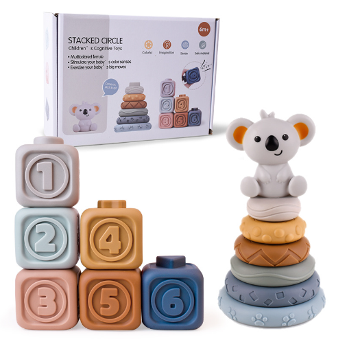 Toystar SensoriBlox | Develop creativity and senses - Koala Teething Rings Tower Set - Ontwikkel creativiteit en zintuigen...