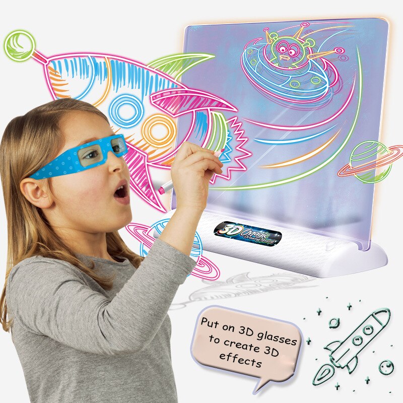 Toystar Magic 3D Drawing Board | Creative Learning to Draw - LED Light Effects for Kids - Creatief Leren Tekenen - LED Lic...