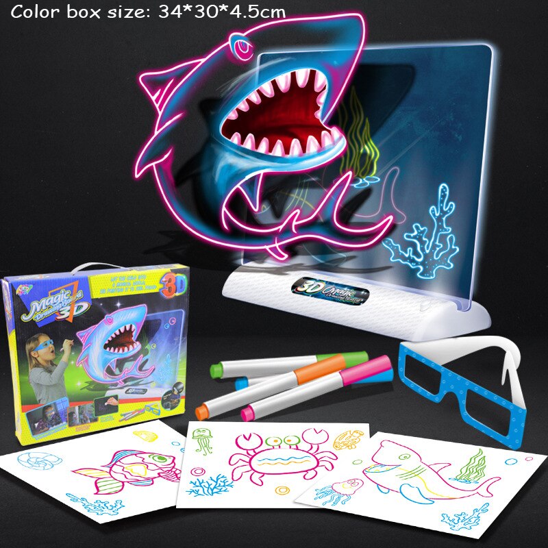 Toystar Magic 3D Drawing Board | Creative Learning to Draw - LED Light Effects for Kids - Creatief Leren Tekenen - LED Lic...