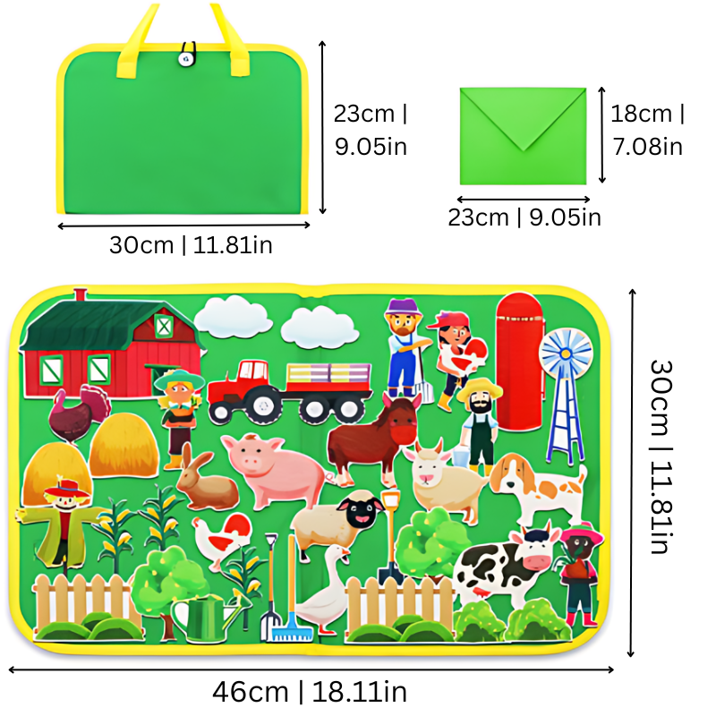 Toystar Montessori Fieltjes | Quiet Play - Educational Busy Board with Felt Animals for Kids - Rustig spelen - Educatief B...