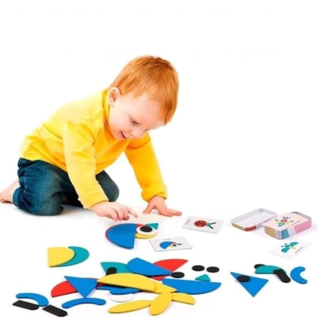 Toystar Ecotoys Tangram FunBox | Discover creativity and learning fun - 3D wooden puzzle set - Ontdek creativiteit en leer...
