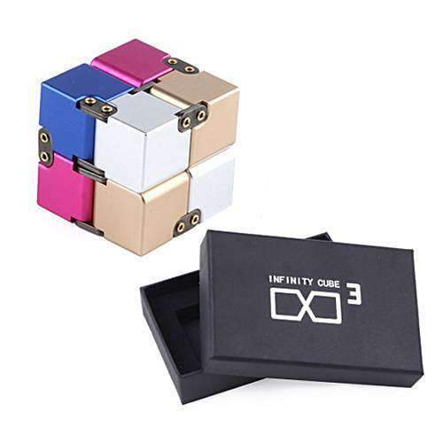 Toystar StressMaster | One-Hand Stress Cube - Portable Metal Infinity Cube Toy for Kids & Adults