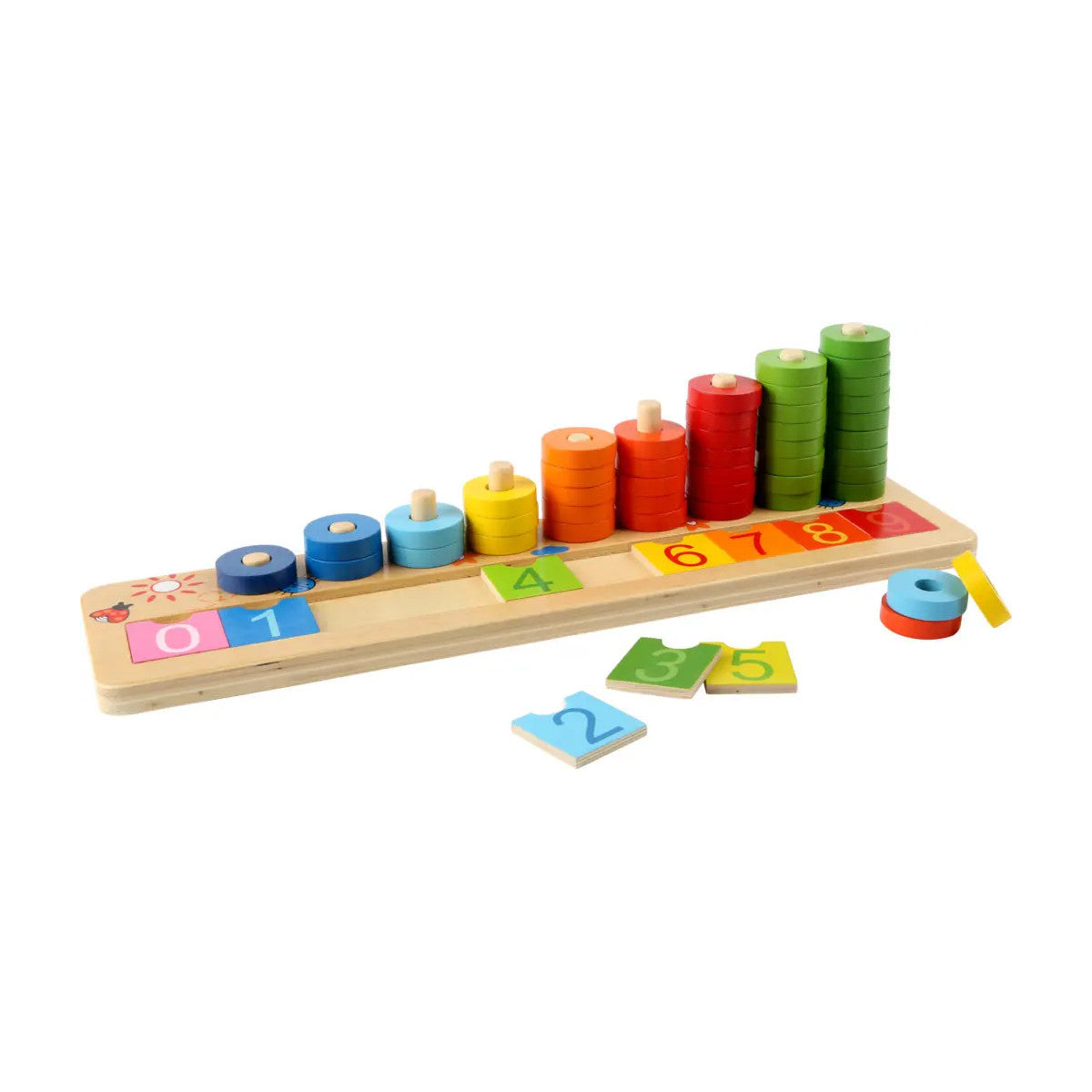 Toystar EcoToys Counting Fun | Make learning fun - Colorful wooden math board - Maak leren leuk - Kleurrijk houten rekenbord