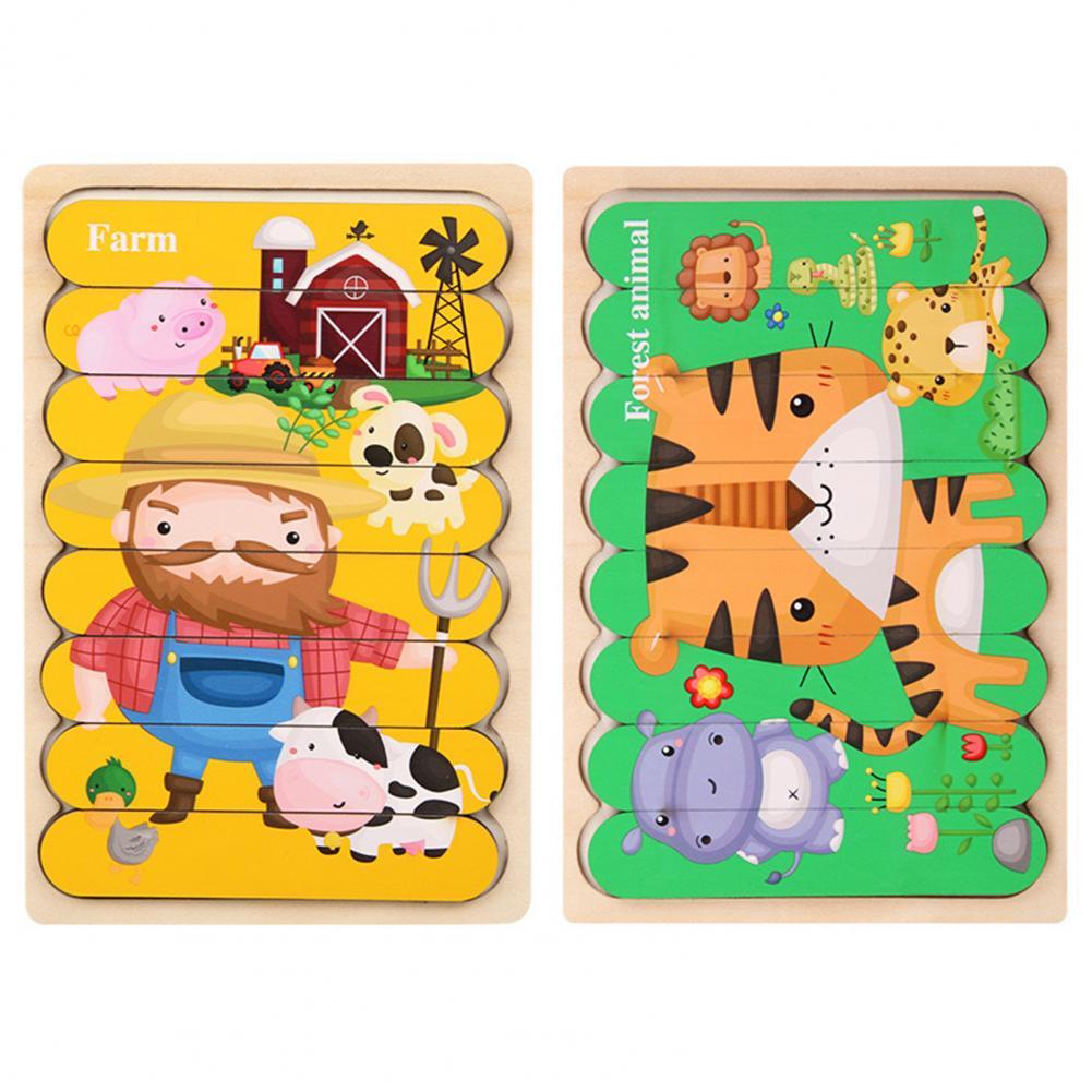 Toystar EcoToys Montessori Animal Puzzle | Educational and Stimulating - Double-sided 3D Puzzle - Educatief en Stimuleren ...