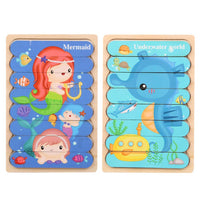 Thumbnail for Toystar EcoToys Montessori Animal Puzzle | Educational and Stimulating - Double-sided 3D Puzzle - Educatief en Stimuleren ...