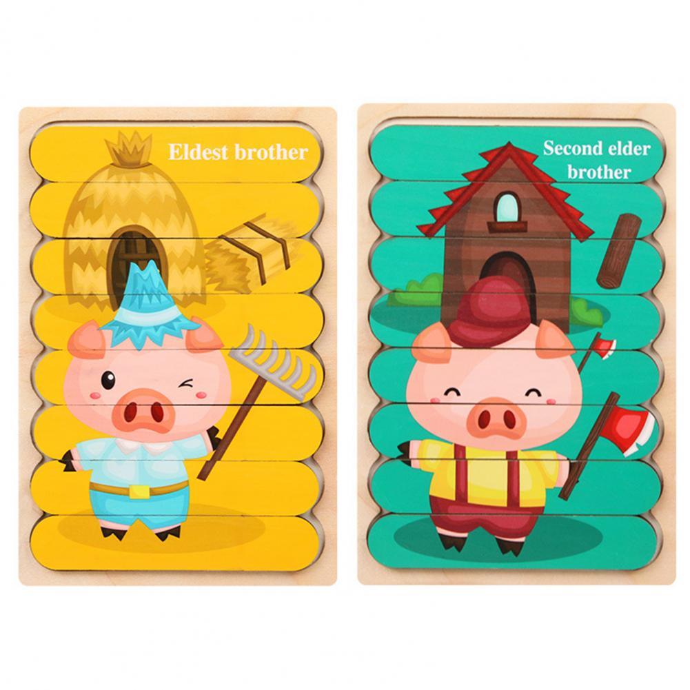 Toystar EcoToys Montessori Animal Puzzle | Educational and Stimulating - Double-sided 3D Puzzle - Educatief en Stimuleren ...