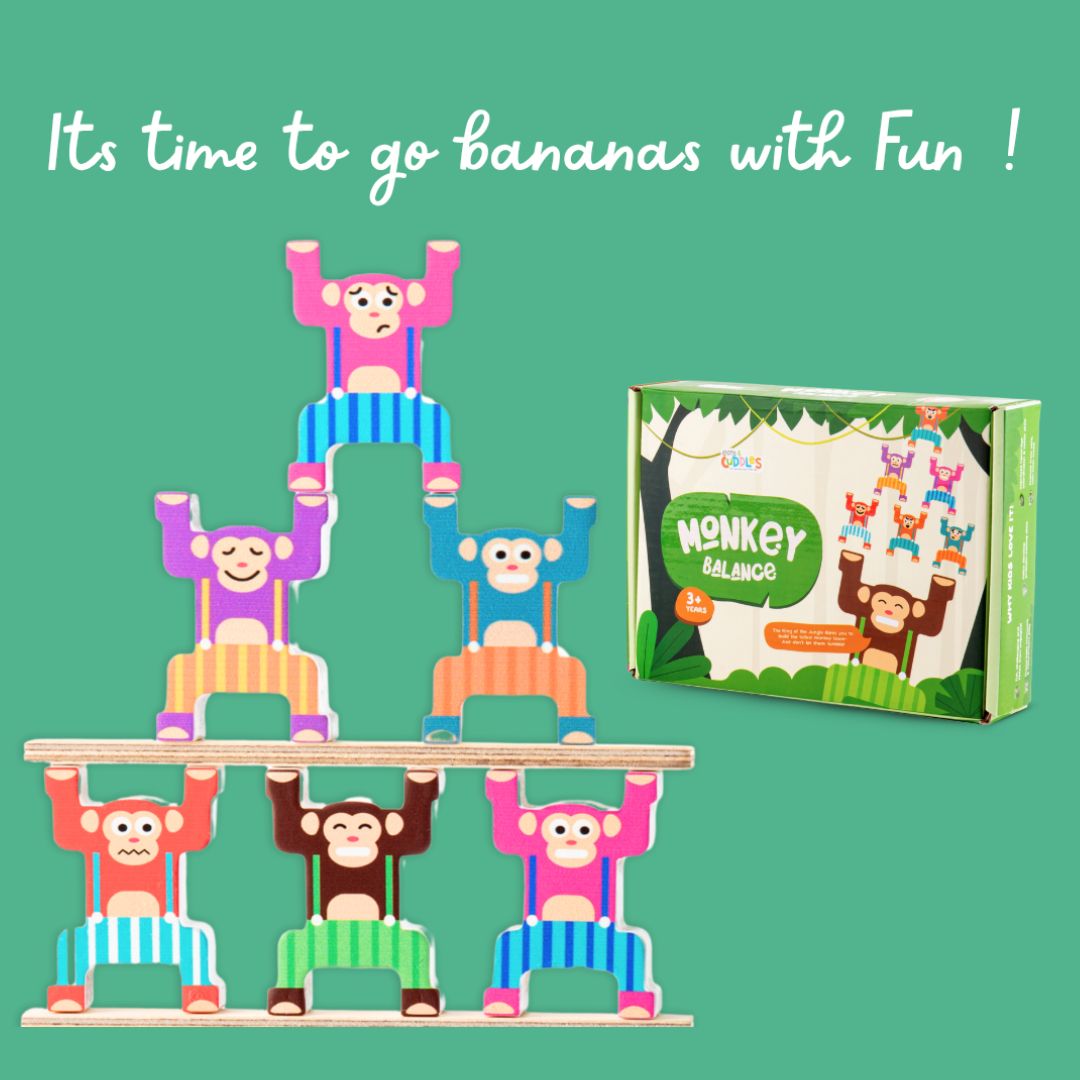 Toystar Balanzoo | Learning to work together in a playful way – Wooden Monkey Balance Game - Spelenderwijs leren samenwerk...