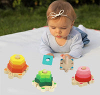 Thumbnail for Toystar EcoToys Colorful Turtle Shape Pillars | Educational and Creative - Educational Wooden Toys for Children - Leerzaam...